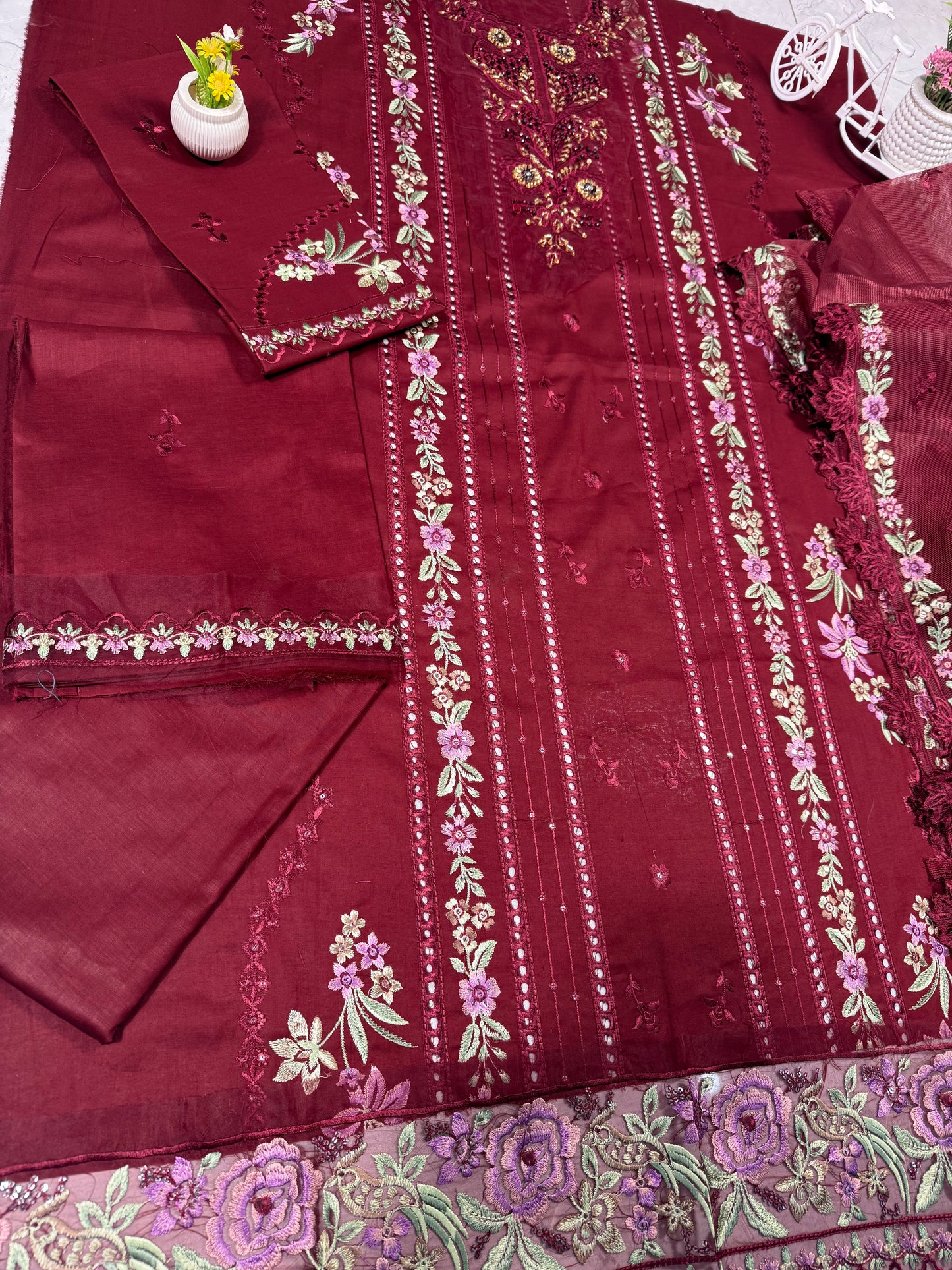 Luxury Lawn Embroidered Suit LW029